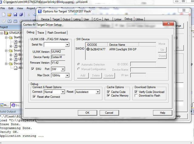 STM32F4+ULINK2+uVision