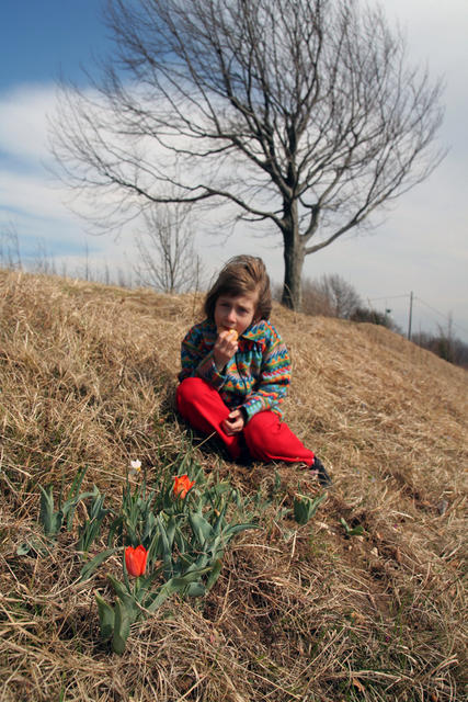 ...malo poziranja med tulipani in narcisami...
